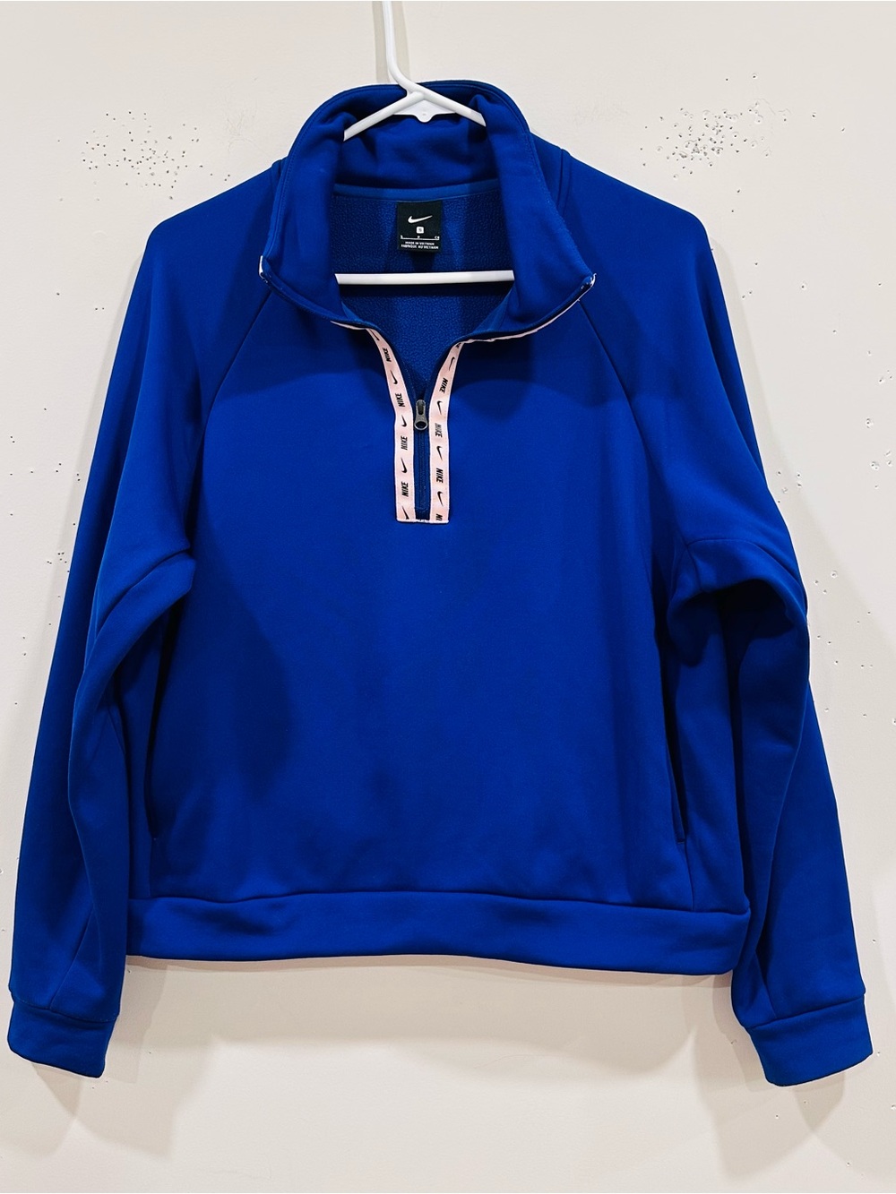 Nike Training Top Womens Size S Dry Therma Fleece Half Zip Pullover Blue